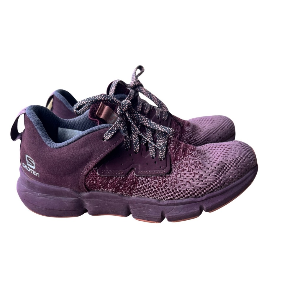 Salomon Predict SOC Women 6 Plum Burgundy Knit Road‎ Running Shoes 411261